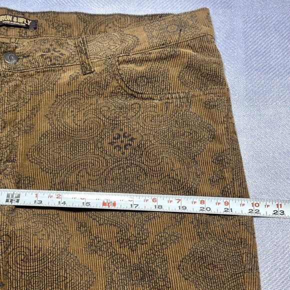 Run & Fly Brown Corduroy Paisley Flared Bell Bottom Pants Women's Sz 36R (38x32) - Picture 12 of 16